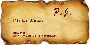 Pinka János névjegykártya