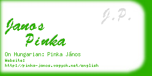 janos pinka business card